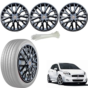 wolkomhome car accessories wheel cap hub cap 14 inch wheel cover delta full black set of 4 wheel cap for fiat punto