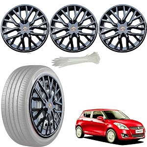 wolkomhome car accessories wheel cap hub cap 14 inch wheel cover delta full black set of 4 wheel cap for swift type 3