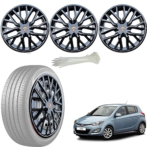 wolkomhome car accessories wheel cap hub cap 14 inch wheel cover delta full black set of 4 wheel cap for i20 new