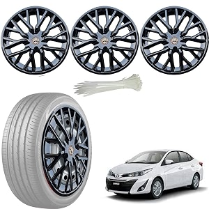 wolkomhome car accessories wheel cap hub cap 15 inch wheel cover delta full black set of 4 wheel cap for yaris