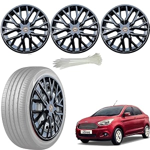 wolkomhome car accessories wheel cap hub cap 14 inch wheel cover delta full black set of 4 wheel cap for figo aspire