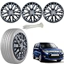 WolkomHome Car Accessories Wheel Cap, Hub Cap 13 Inch Wheel Cover Delta Full Black Set of 4 Wheel Cap for Wagon R 2017