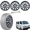 WolkomHome Car Accessories Wheel Cap, Hub Cap 12 Inch Wheel Cover Delta Full Black Set of 4 Wheel Cap for Omni