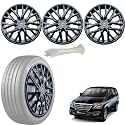 WolkomHome Car Accessories Wheel Cap, Hub Cap 15 Inch Wheel Cover Delta Full Black Set of 4 Wheel Cap for Innova 2013 2015