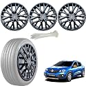 WolkomHome Car Accessories Wheel Cap, Hub Cap 14 Inch Wheel Cover Delta Full Black Set of 4 Wheel Cap for KWID Climber