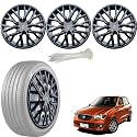 WolkomHome Car Accessories Wheel Cap, Hub Cap 13 Inch Wheel Cover Delta Full Black Set of 4 Wheel Cap for Alto K10