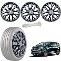 WolkomHome Car Accessories Wheel Cap, Hub Cap 15 Inch Wheel Cover Delta Full Black Set of 4 Wheel Cap for Marazzo