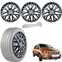 WolkomHome Car Accessories Wheel Cap, Hub Cap 14 Inch Wheel Cover Delta Full Black Set of 4 Wheel Cap for Indigo CS