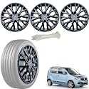 WolkomHome Car Accessories Wheel Cap, Hub Cap 13 Inch Wheel Cover Delta Full Black Set of 4 Wheel Cap for Wagon R Lxi