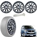 WolkomHome Car Accessories Wheel Cap, Hub Cap 13 Inch Wheel Cover Delta Full Black Set of 4 Wheel Cap for Wagon R 2010