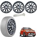 WolkomHome Car Accessories Wheel Cap, Hub Cap 15 Inch Wheel Cover Delta Full Black Set of 4 Wheel Cap for Ignis Delta