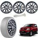 WolkomHome Car Accessories Wheel Cap, Hub Cap 15 Inch Wheel Cover Delta Full Black Set of 4 Wheel Cap for Nuvo Sport