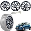WolkomHome Car Accessories Wheel Cap, Hub Cap 14 Inch Wheel Cover Delta Full Black Set of 4 Wheel Cap for Ritz Type 1
