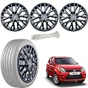 WolkomHome Car Accessories Wheel Cap, Hub Cap 12 Inch Wheel Cover Delta Full Black Set of 4 Wheel Cap for Alto 800 2019