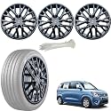 WolkomHome Car Accessories Wheel Cap, Hub Cap 14 Inch Wheel Cover Delta Full Black Set of 4 Wheel Cap for Wagon R 2022