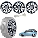 WolkomHome Car Accessories Wheel Cap, Hub Cap 14 Inch Wheel Cover Delta Full Black Set of 4 Wheel Cap for Indigo Marina