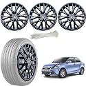 WolkomHome Car Accessories Wheel Cap, Hub Cap 14 Inch Wheel Cover Delta Full Black Set of 4 Wheel Cap for Dzire 2015