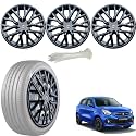 WolkomHome Car Accessories Wheel Cap, Hub Cap 14 Inch Wheel Cover Delta Full Black Set of 4 Wheel Cap for Celerio 2021