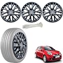 WolkomHome Car Accessories Wheel Cap, Hub Cap 14 Inch Wheel Cover Delta Full Black Set of 4 Wheel Cap for Pulse