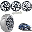 WolkomHome Car Accessories Wheel Cap, Hub Cap 15 Inch Wheel Cover Delta Full Black Set of 4 Wheel Cap for Baleno 2022