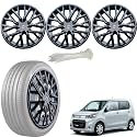 WolkomHome Car Accessories Wheel Cap, Hub Cap 13 Inch Wheel Cover Delta Full Black Set of 4 Wheel Cap for Wagon R Stingray
