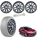 WolkomHome Car Accessories Wheel Cap, Hub Cap 15 Inch Wheel Cover Delta Full Black Set of 4 Wheel Cap for City Idtec 2016