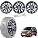 WolkomHome Car Accessories Wheel Cap, Hub Cap 13 Inch Wheel Cover Delta Full Black Set of 4 Wheel Cap for Zen Estilo Type 2