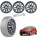 WolkomHome Car Accessories Wheel Cap, Hub Cap 14 Inch Wheel Cover Delta Full Black Set of 4 Wheel Cap for Old Figo