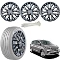 WolkomHome Car Accessories Wheel Cap, Hub Cap 15 Inch Wheel Cover Delta Full Black Set of 4 Wheel Cap for Ertiga 2019