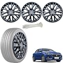 WolkomHome Car Accessories Wheel Cap, Hub Cap 14 Inch Wheel Cover Delta Full Black Set of 4 Wheel Cap for Swift Dzire 2017