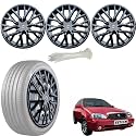 WolkomHome Car Accessories Wheel Cap, Hub Cap 13 Inch Wheel Cover Delta Full Black Set of 4 Wheel Cap for Esteem