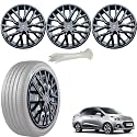 WolkomHome Car Accessories Wheel Cap, Hub Cap 14 Inch Wheel Cover Delta Full Black Set of 4 Wheel Cap for Xcent 2016