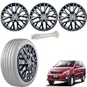 WolkomHome Car Accessories Wheel Cap, Hub Cap 15 Inch Wheel Cover Delta Full Black Set of 4 Wheel Cap for Xylo