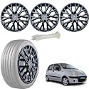 WolkomHome Car Accessories Wheel Cap, Hub Cap 13 Inch Wheel Cover Delta Full Black Set of 4 Wheel Cap for Daewoo Matiz