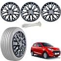 WolkomHome Car Accessories Wheel Cap, Hub Cap 13 Inch Wheel Cover Delta Full Black Set of 4 Wheel Cap for Alto K10 2022