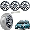 WolkomHome Car Accessories Wheel Cap, Hub Cap 13 Inch Wheel Cover Delta Full Black Set of 4 Wheel Cap for Wagon R 2006 2009