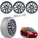 WolkomHome Car Accessories Wheel Cap, Hub Cap 14 Inch Wheel Cover Delta Full Black Set of 4 Wheel Cap for Ritz Type 2
