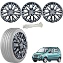 WolkomHome Car Accessories Wheel Cap, Hub Cap 13 Inch Wheel Cover Delta Full Black Set of 4 Wheel Cap for Wagon R 2003