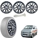 WolkomHome Car Accessories Wheel Cap, Hub Cap 13 Inch Wheel Cover Delta Full Black Set of 4 Wheel Cap for Versa