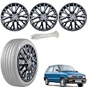 WolkomHome Car Accessories Wheel Cap, Hub Cap 12 Inch Wheel Cover Delta Full Black Set of 4 Wheel Cap for 800