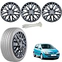 WolkomHome Car Accessories Wheel Cap, Hub Cap 13 Inch Wheel Cover Delta Full Black Set of 4 Wheel Cap for Getz