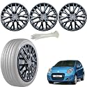 WolkomHome Car Accessories Wheel Cap, Hub Cap 13 Inch Wheel Cover Delta Full Black Set of 4 Wheel Cap for A Star