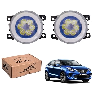 wolkomhome car fog light 6 led with drl car light accessories for baleno rs 2019