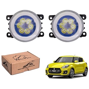 wolkomhome car fog light 6 led with drl car light accessories for new swift 2018 to 2022