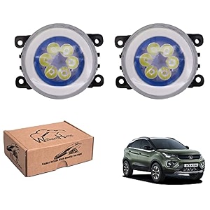 wolkomhome car fog light 6 led with drl car light accessories for nexon 2020