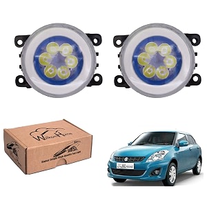 wolkomhome car fog light 6 led with drl car light accessories for swift dzire type-3