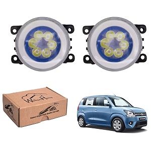 wolkomhome car fog light 6 led with drl car light accessories for wagonr 2019 to 2022