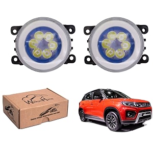 wolkomhome car fog light 6 led with drl car light accessories for vitara brezza 2020