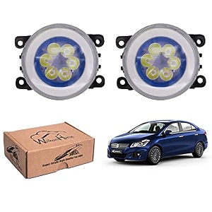 wolkomhome car fog light 6 led with drl car light accessories for ciaz 2018