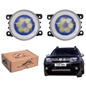 wolkomhome car fog light 6 led with drl car light accessories for duster t2